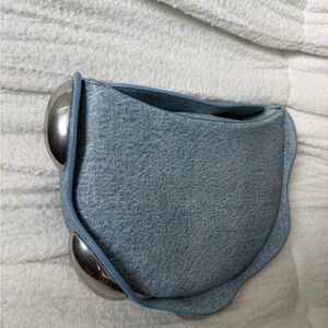 Alexander Wang Dome Crossbody Bag in Trompe-L’oeil Denim Printed Leather